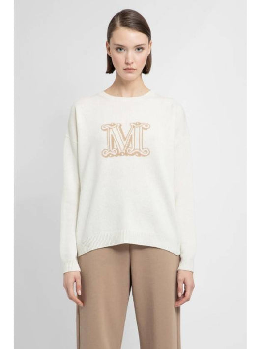 Edo Monogram Cashmere Knit Top Ivory - MAX MARA - BALAAN 2