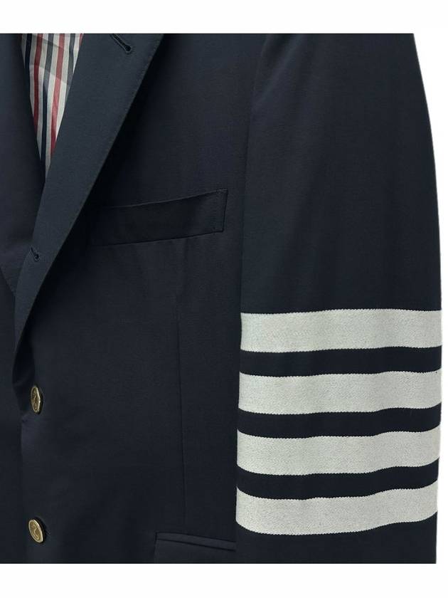 Navy Loopback Jersey Knit 4-Bar Sport Coat - THOM BROWNE - BALAAN 4