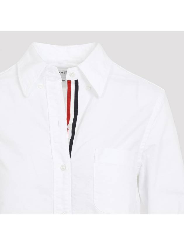 Women's Hidden Oxford Shirt Long Dress White - THOM BROWNE - BALAAN 5