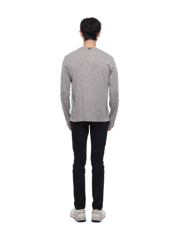 Wool Jersey 4-Bar Long Sleeve T-Shirt Light Grey - THOM BROWNE - BALAAN 6