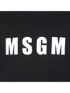 Logo Print Crew Neck Sweatshirt Black - MSGM - BALAAN 7