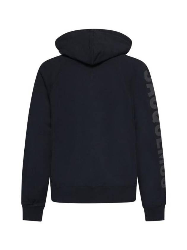 Le Typo Classic Fit Cotton Hoodie Black - JACQUEMUS - BALAAN 3