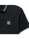 Stretch Cotton Pique Short Sleeve Polo Shirt Black - STONE ISLAND - BALAAN 5