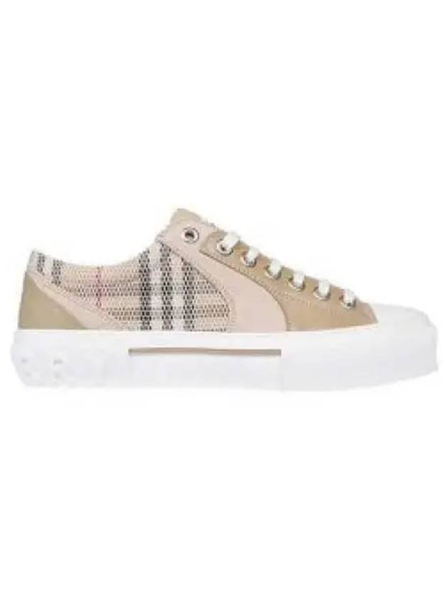 Vintage Check Mesh Leather Suede Low Top Sneakers Beige - BURBERRY - BALAAN 2