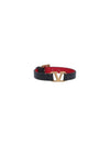 V Logo Signature Bracelet Black - VALENTINO - BALAAN 1