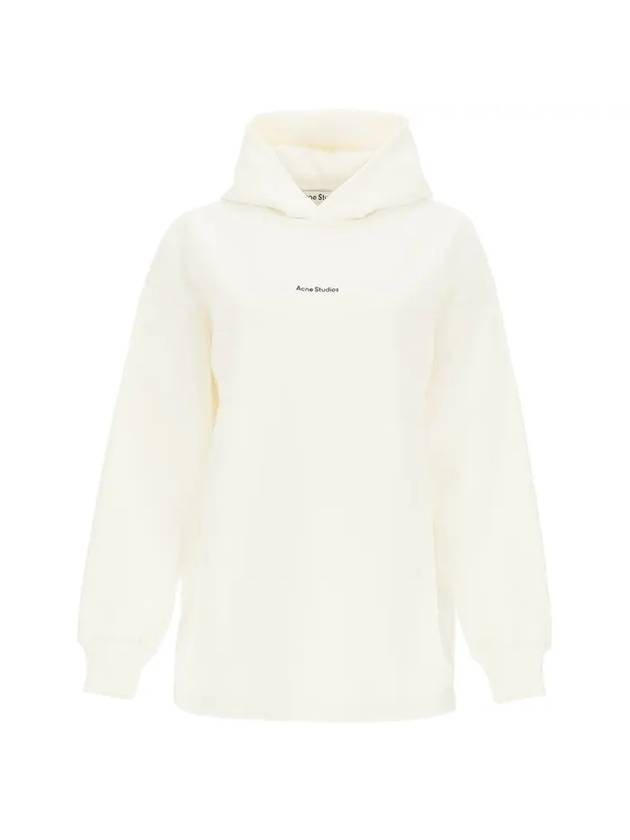 Studios Logo Loose Fit Hooded Top White - ACNE STUDIOS - BALAAN.