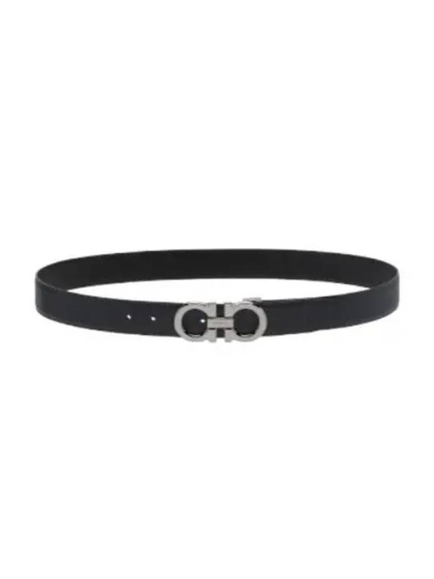 Reversible Gancini Leather Belt Black Navy - SALVATORE FERRAGAMO - BALAAN 2