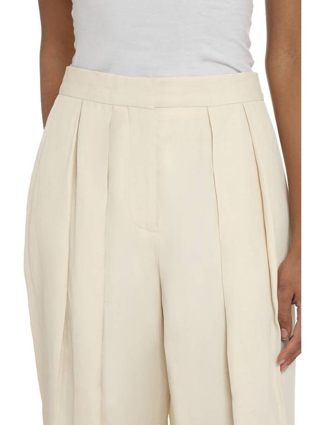 Women's Pleated Wide Pants Buttermilk - STELLA MCCARTNEY - BALAAN 6