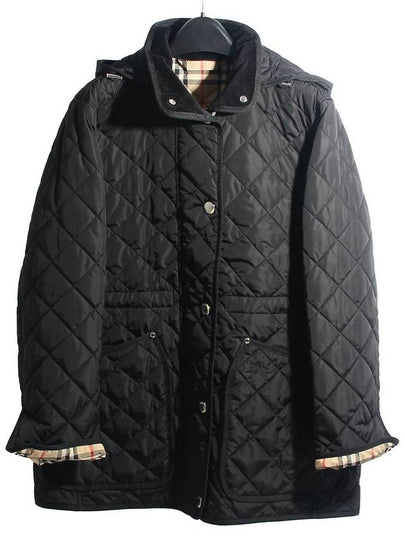 Diamond Quilted Long Nylon Jacket Black - BURBERRY - BALAAN 2