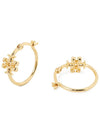 Eleanor Small Hoop Earrings Gold - TORY BURCH - BALAAN 4