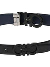 Reversible Gancini Leather Belt Black Navy - SALVATORE FERRAGAMO - BALAAN 3