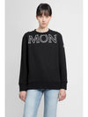 Women's Logo Patch Cotton Fleece Sweatshirt Black - MONCLER - BALAAN 6