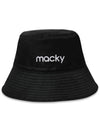 Embroidered Bucket Hat Basic Logo Bucket Hat Black MCFW23BC 1BK - MACKY - BALAAN 2