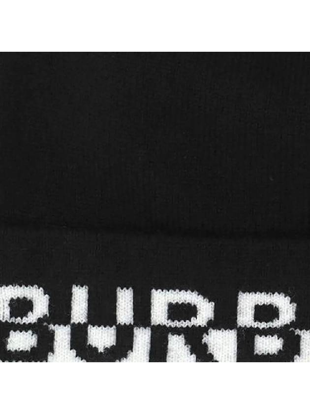 Cashmere Logo Beanie Black - BURBERRY - BALAAN 5