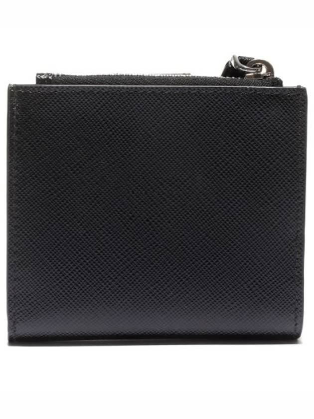 Triangle Logo Saffiano Card Wallet Black - PRADA - BALAAN 3