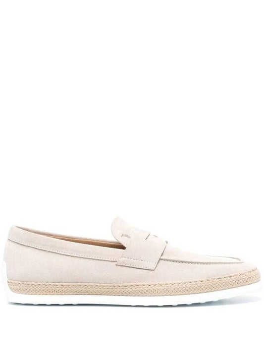 Suede Penny Loafer Beige - TOD'S - BALAAN 1