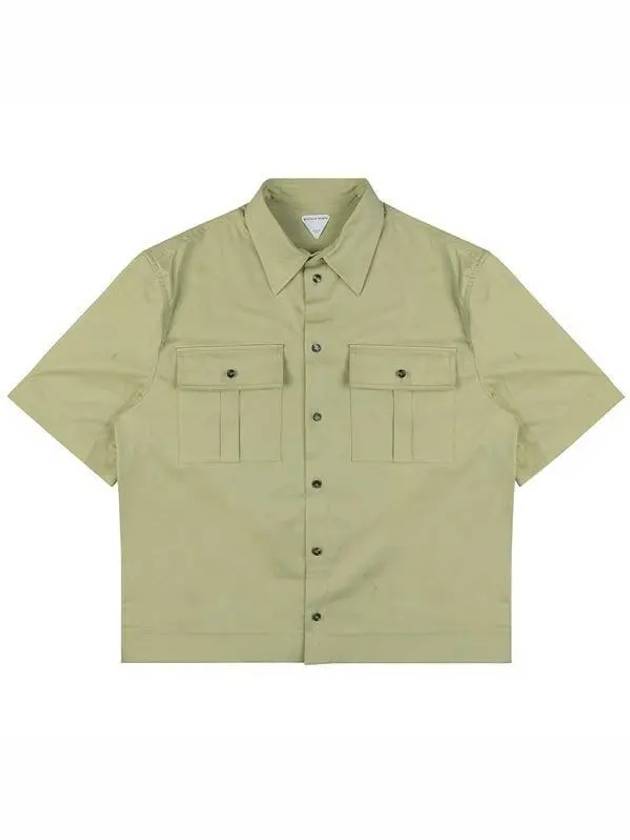 Cotton Short Sleeve Shirt Green - BOTTEGA VENETA - BALAAN 2