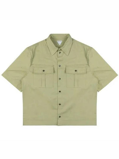 Cotton Short Sleeve Shirt Green - BOTTEGA VENETA - BALAAN 2