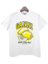 Relaxed Lemon T-Shirt Bright White - GANNI - BALAAN 2