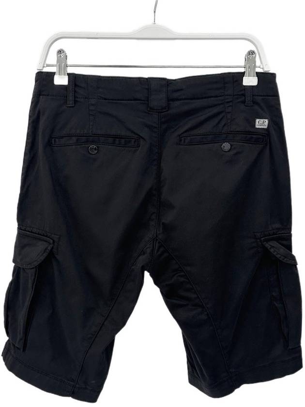 Men's Stretch Satin Lens Cargo Shorts Black - CP COMPANY - BALAAN 4