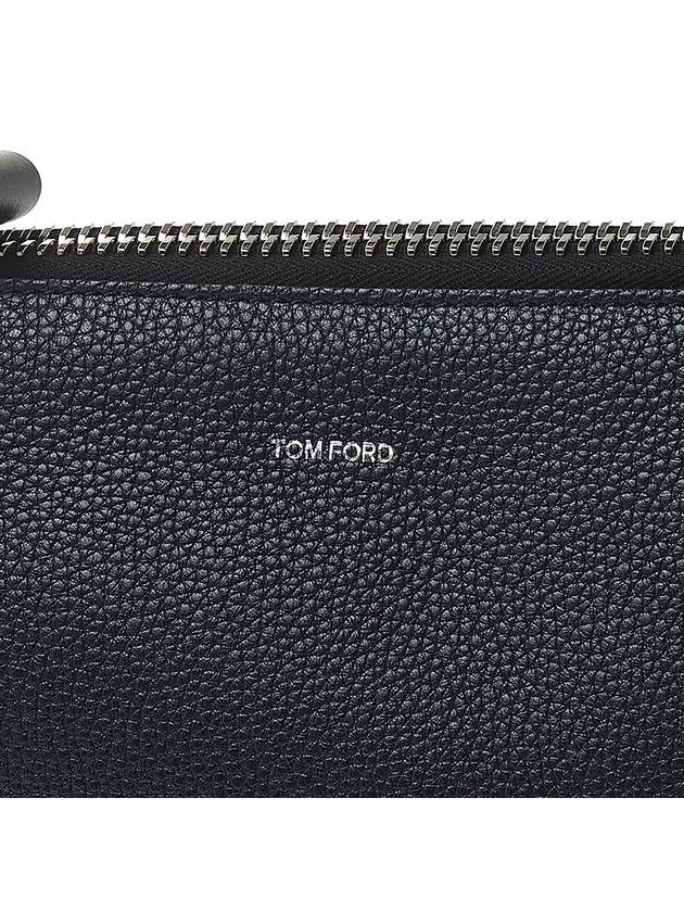 Logo Short Grain Leather Clutch Bag Black - TOM FORD - BALAAN 8