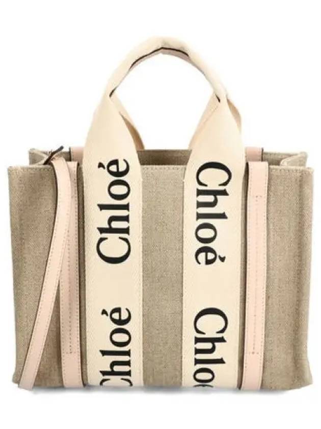 Woody Small Canvas Tote Bag Pink Beige - CHLOE - BALAAN 2