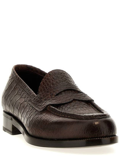 Lidfort Croc Print Leather Loafers - LIDFORT - BALAAN 2