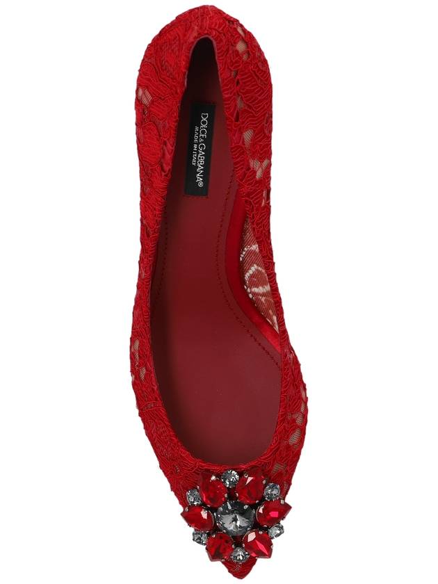 Brooch Lace Rainbow Pumps Heel Red - DOLCE&GABBANA - BALAAN 7