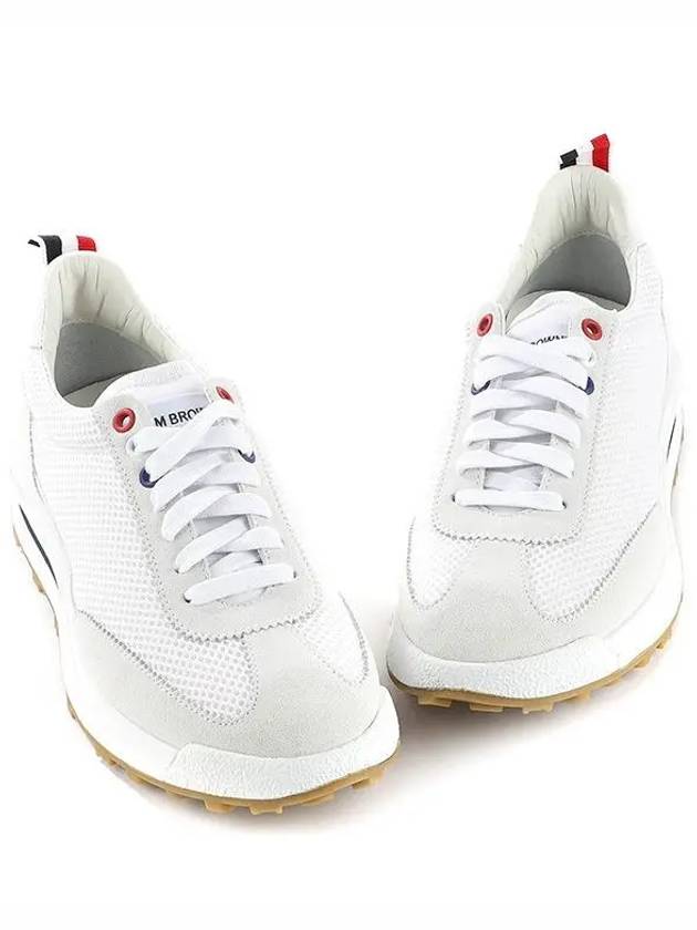 Fine Kid Suede Tech Runner White - THOM BROWNE - BALAAN 3