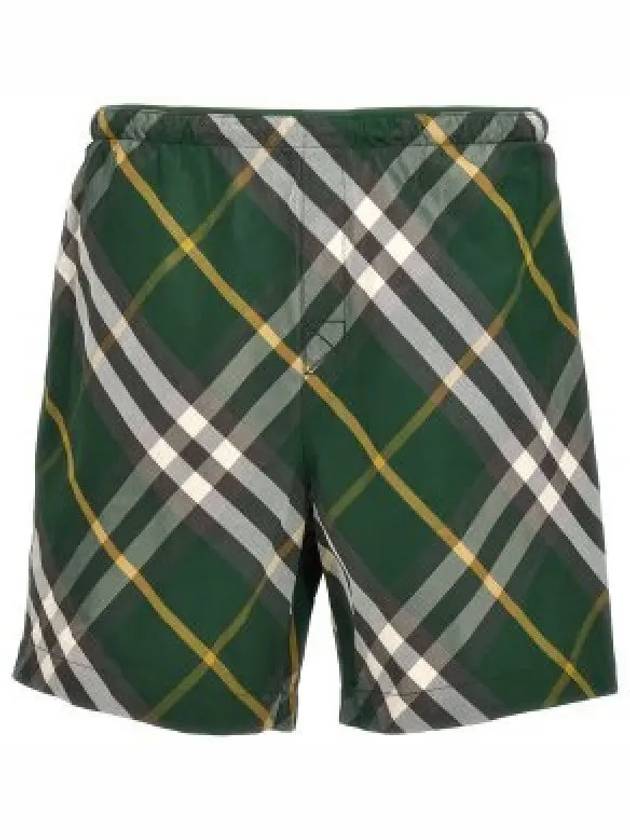 Check Twill Swim Shorts Green - BURBERRY - BALAAN 2