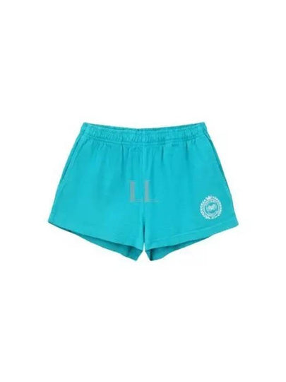 Logo Print Shorts Pants Teal SH633TE - SPORTY & RICH - BALAAN 2