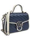 Women s 583571 Navy GG Marmont Mini Top Handle Chain Shoulder Bag - GUCCI - BALAAN 2