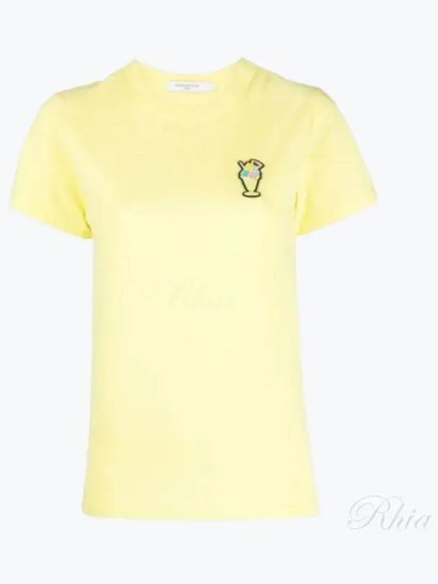 Ice Cream Patch Short Sleeve T-Shirt Yellow - MAISON KITSUNE - BALAAN 2