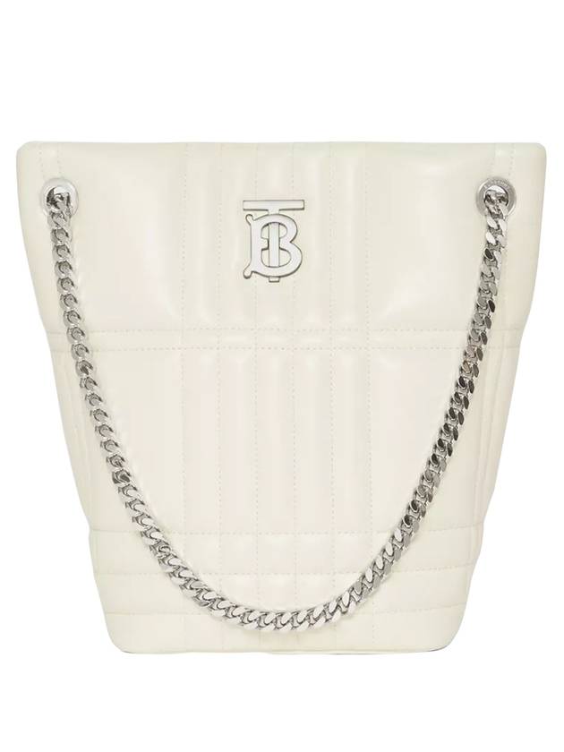 Lola Quilted Lambskin Small Bucket Bag White - BURBERRY - BALAAN 1