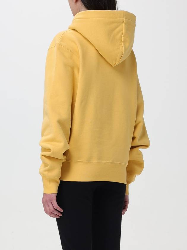 Logo Print Cotton Hoodie Yellow - SAINT LAURENT - BALAAN 4