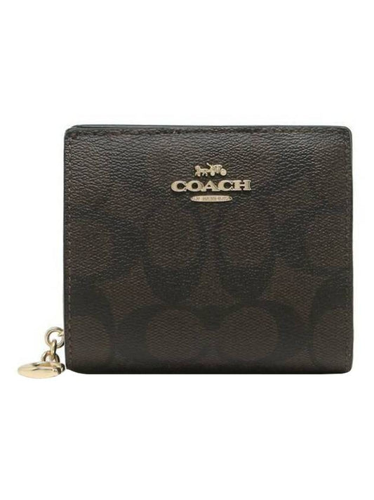 Signature Canvas Half Wallet Brown - COACH - BALAAN 1