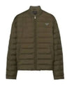 Triangle Logo Knit Collar Down Padded Jacket Military Green - PRADA - BALAAN 2