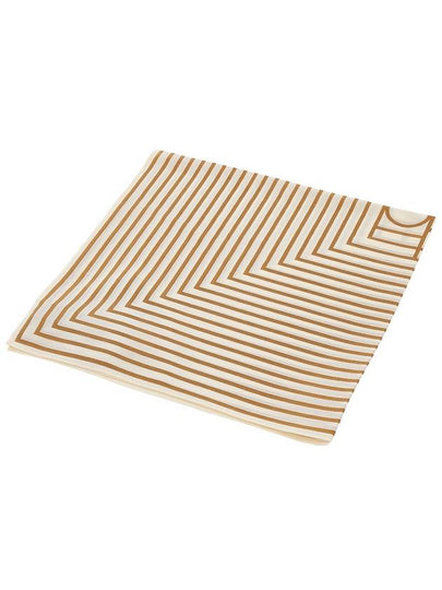 Signature Monogram Striped Silk Scarf Peanut Butter Light Sand - TOTEME - BALAAN 2