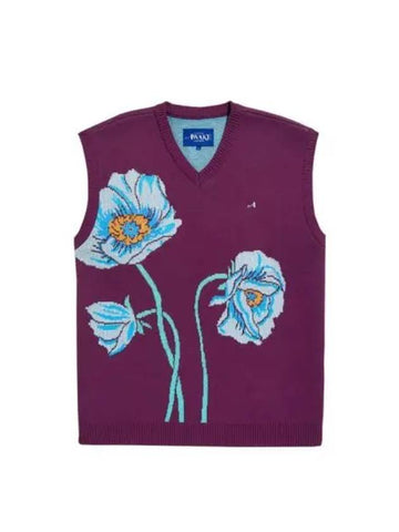 Awake New York Floral Sweater Vest Magenta - AWAKE NY - BALAAN 1