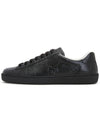 Ace GG Embossed Leather Low Top Sneakers Black - GUCCI - BALAAN 5