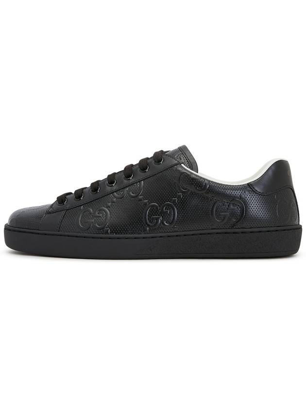 Ace GG Embossed Leather Low Top Sneakers Black - GUCCI - BALAAN 5