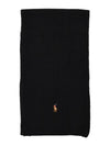 Polo Pony Knit Scarf Black - POLO RALPH LAUREN - BALAAN 1