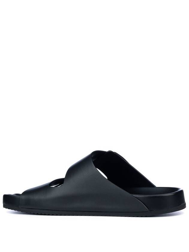 Sunday Double Buckle Leather Slippers Black - BALENCIAGA - BALAAN 4