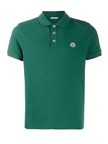 Logo Patch Polo Shirt Green - MONCLER - BALAAN 1