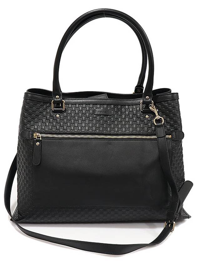 510290 Black Microshima Leather Gold Tote 2WAY - GUCCI - BALAAN 1