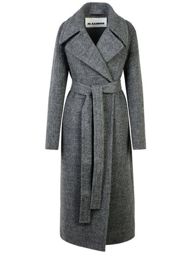 Jil Sander Grey Wool Blend Coat - JIL SANDER - BALAAN 1