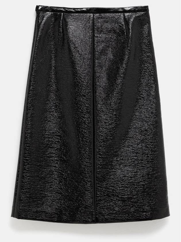 Tailored Zipper Vinyl Midi A Line Skirt Black - COURREGES - BALAAN 3