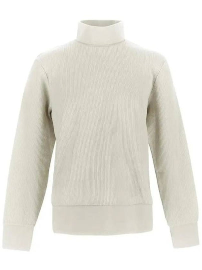 Thermal Rib Ottoman Stripe Turtleneck Natural - THOM BROWNE - BALAAN 2