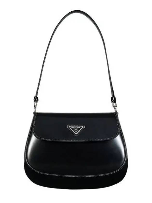 Cleo Brushed Flap Shoulder Bag Black - PRADA - BALAAN 2