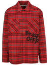 graffiti print check shirt red - OFF WHITE - BALAAN 1